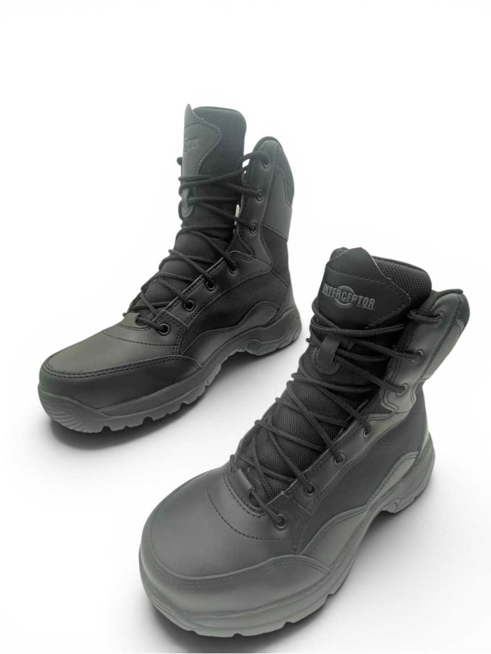 Interceptor Tactical Boots Black Men Size 8 Work Combat Boots - Picture 2 of 12